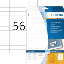 Etiket HERMA 5080 52.5x21.2mm verwijderbaar wit 1400stuks