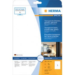Etiket HERMA 8020 210x297mm transparant 25stuks