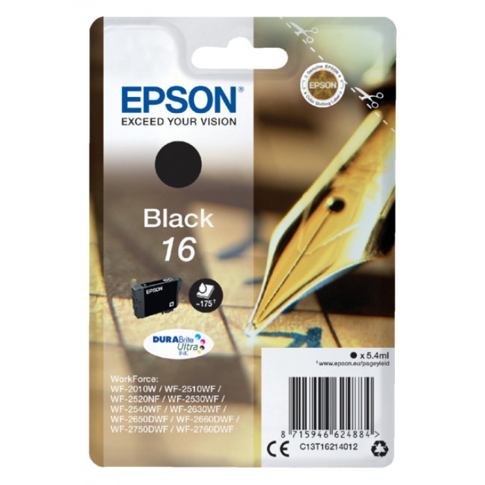 Inktcartridge Epson 16 T1621 zwart