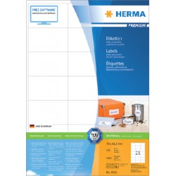 Etiket HERMA 4616 70x42.3Mm premium wit 4200stuks