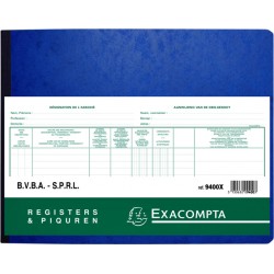 Register Piqure aandeelhouder BVBA/ SPRL 320x240mm 80vel groen