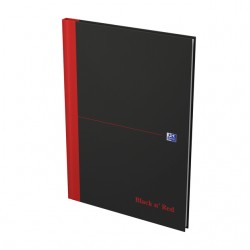 Notitieboek Oxford Black n' Red A4 96vel ruit 5mm