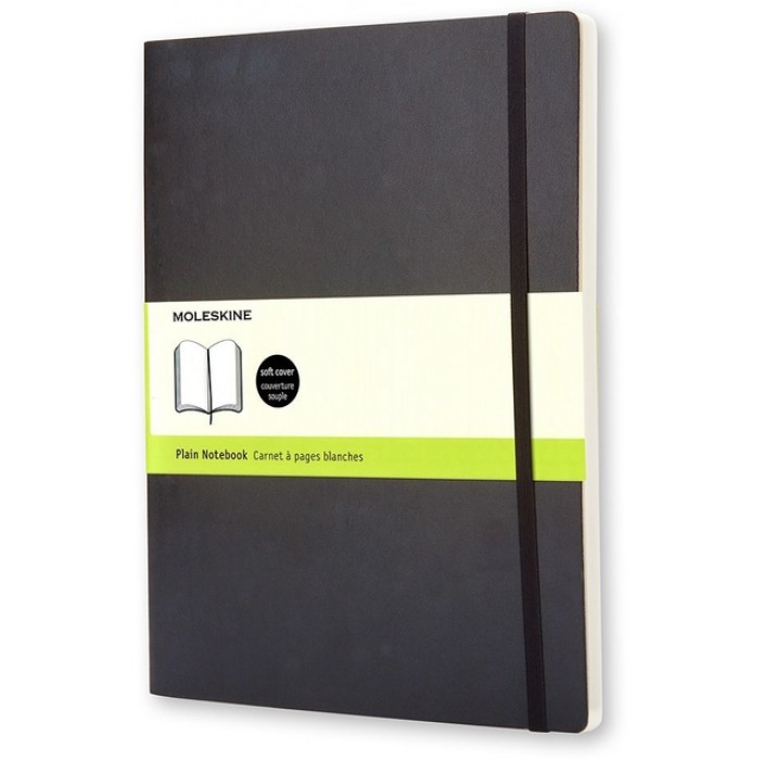 Notitieboek Moleskine XL 190x250mm blanco soft cover zwart