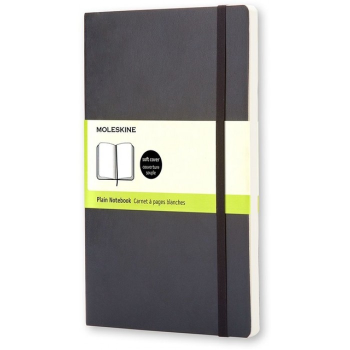 Notitieboek Moleskine large 130x210mm blanco soft cover zwart