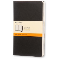 Schrift Moleskine 130x210mm lijn 160 pagina's 70gr zwart set &agrave; 3 stuks