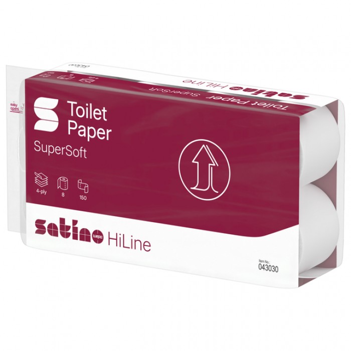 Toiletpapier Satino MT1 HiLine 4-laags 8x150 vel wit 043030