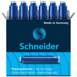 Inktpatroon Schneider din blauw doos &agrave; 6 stuks