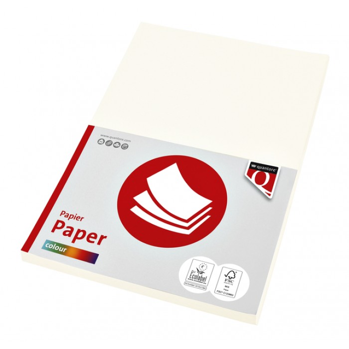 Kopieerpapier Quantore Colour A4 80gr roomwit 100vel