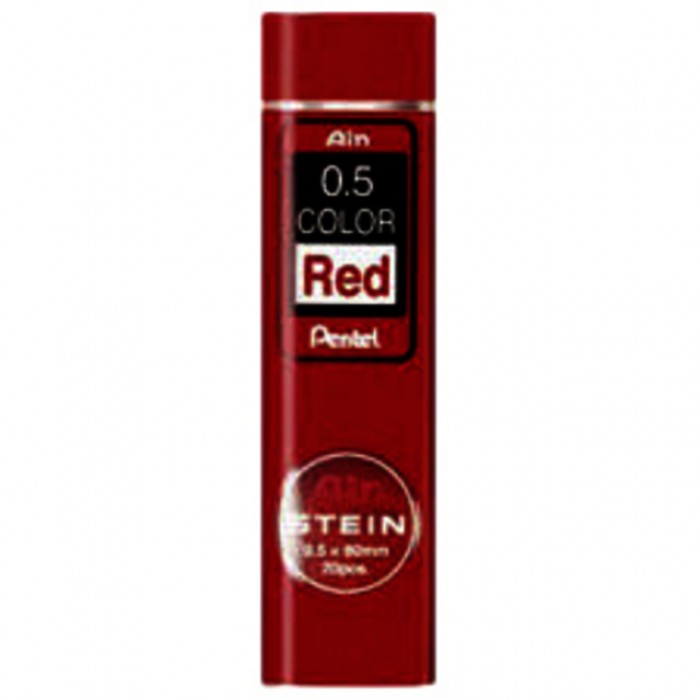 Potloodstift Pentel Ain Stein HB 0.5mm rood koker à 20 stuks