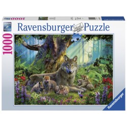 Puzzel Ravensburger Familie wolf in het bos 1000 stukjes