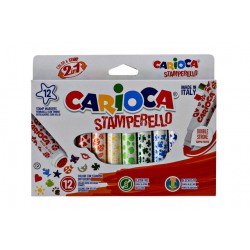 Viltstift Carioca stempelstift 2 in 1 assorti set à 12 stuks