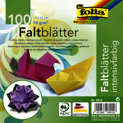 Origami papier Folia 70gr 15x15cm 100 vel assorti kleuren