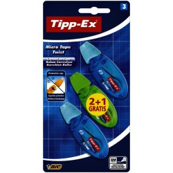 Correctieroller Tipp-ex micro twist 5mmx8m blister 2+1 gratis