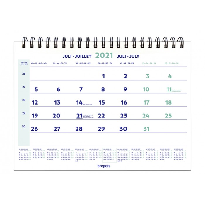 1-Maandskalender 2025 Brepols 43x31.5cm