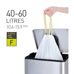 Afvalzak EKO met  trekband 40-60 liter type F wit
