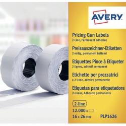 Prijsetiket Avery PLP1626 16mmx26mm permanent wit