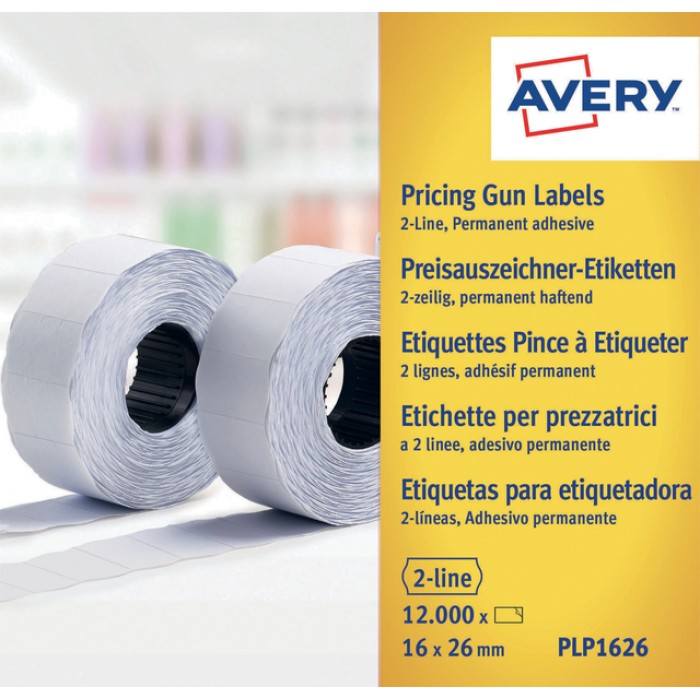 Prijsetiket Avery PLP1626 16mmx26mm permanent wit