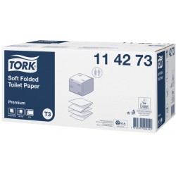 Toiletpapier Tork T3 gevouwen Premium Soft 2-laags 30x252vel 114273