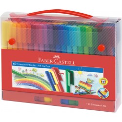 Kleurstift Faber-Castell Connector assorti koffer à 60 stuks