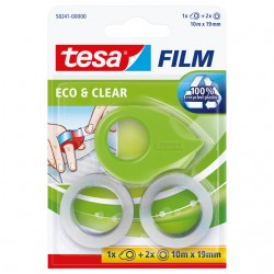 Plakbandhouder tesafilm® ecoLogo® mini incl, plakband eco + clear 10mx19mm lichtgroen