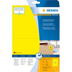 Etiket HERMA 4496 199.6x143.5mm geel 40stuks