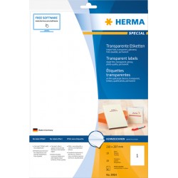Etiket HERMA 8964 210x297mm transparant glanzend 10stuks