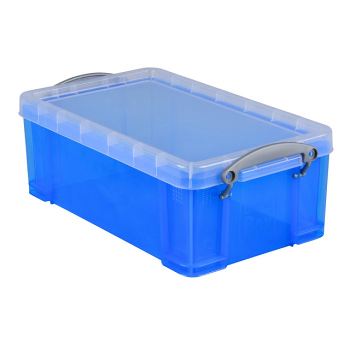 Opbergbox Really Useful 5 liter 340x200x125mm transparant blauw