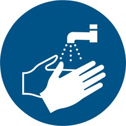 Pictogram Tarifold handen wassen verplicht ø100mm