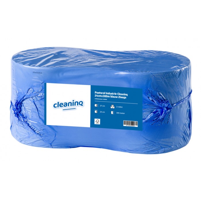 Poetsrol Industrie Cleaninq 24cmx300m blauw 2l