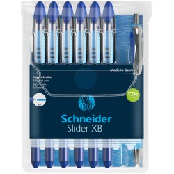 Rollerpen Schneider Slider Basic XB blauw met 1 balpen Rave gratis