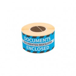 Waarschuwingsetiket Rillprint documents enclosed 46x125mm blauw