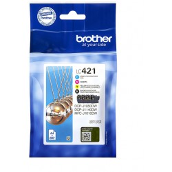 Inktcartridge Brother LC-421 zwart + 3 kleuren