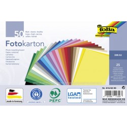 Fotokarton Folia 2-zijdig A5 270gr 50 vel 25 kleuren