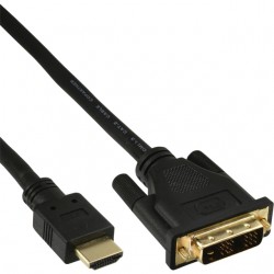 Kabel inLine HDMI DVI 18+1 pin M/M 2 meter zwart