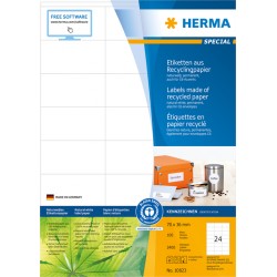Etiket HERMA recycling 10823 70x36mm 2400stuks wit