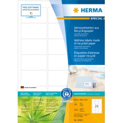 Etiket HERMA recycling 10822 63.5x38.1mm 2100stuks wit