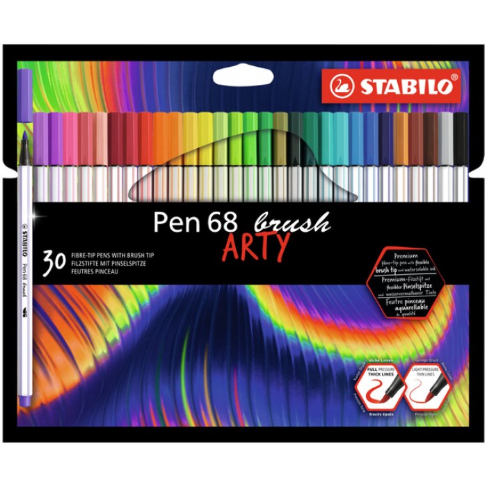 Brushstift STABILO Pen 568/30 Arty assorti set à 30 stuks