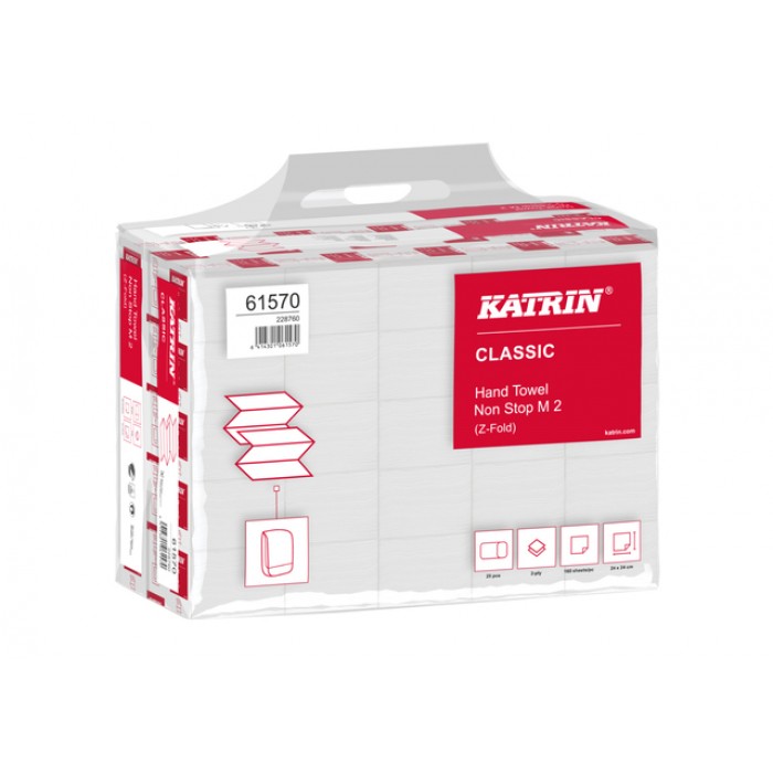 Handdoek Katrin Z-vouw 2-laags wit 240x240mm