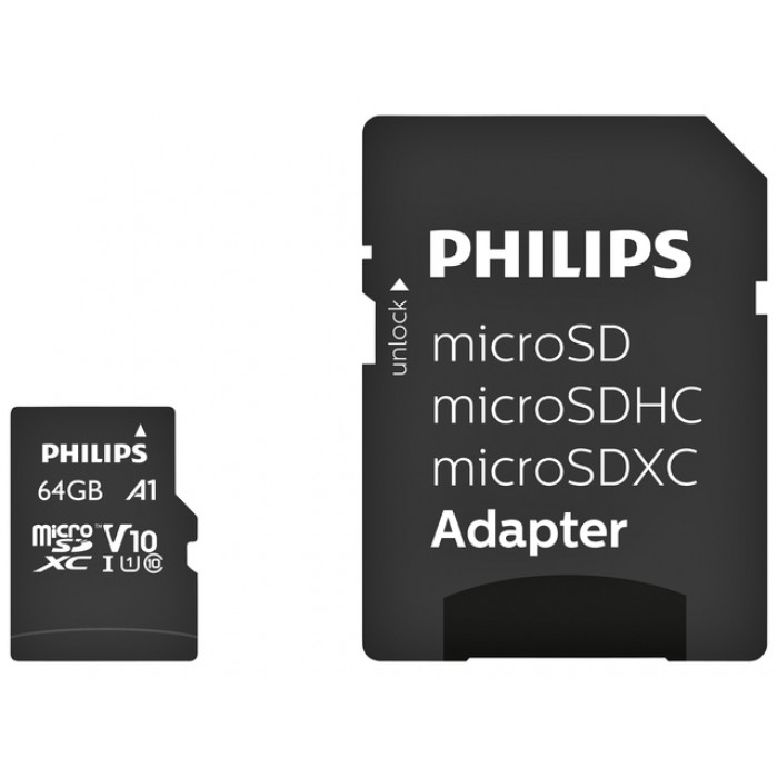 Geheugenkaart Philips micro SDXC Class 10 UHS-I U1 64GB