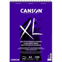 Tekenblok Canson XL Fluid Mixed Media A3 30vel 250gr