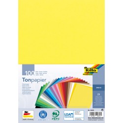 Knutselpapier Folia A4 100vel 25 kleuren
