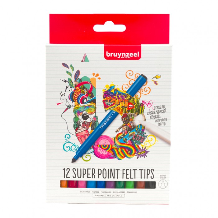 Kleurstift Bruynzeel Teens Superpoint set à 12 kleuren