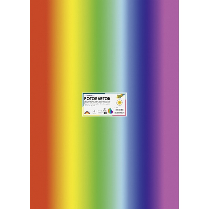 Fotokarton Folia 300gr 50x70cm 10vel 1650 regenboog