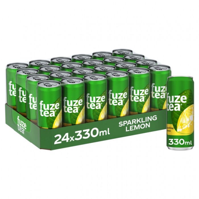 Frisdrank Fuze Tea Black Tea sparkling lemon blik 330ml