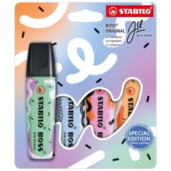 Markeerstift STABILO Boss Original by Ju Schnee etui à 4 kleuren