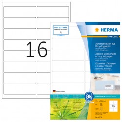 Etiket HERMA recycling 10730 99.1x33.8mm 1280stuks wit