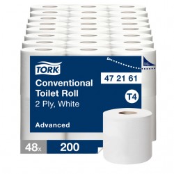 Toiletpapier Tork T4 advanced 2-laags 200vel wit 472161
