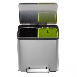 Afvalbak EKO EcoCasa Recycler pedaalemmer 15+15 liter RVS