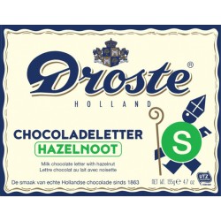 Chocoladeletter Droste "S" melk hazelnoot 135gr