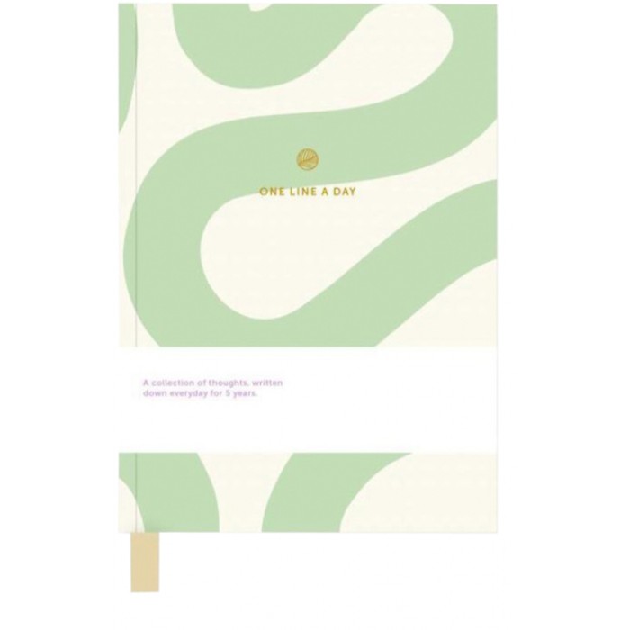 Notitieboek One Line A Day Flow groen/ wit lijn